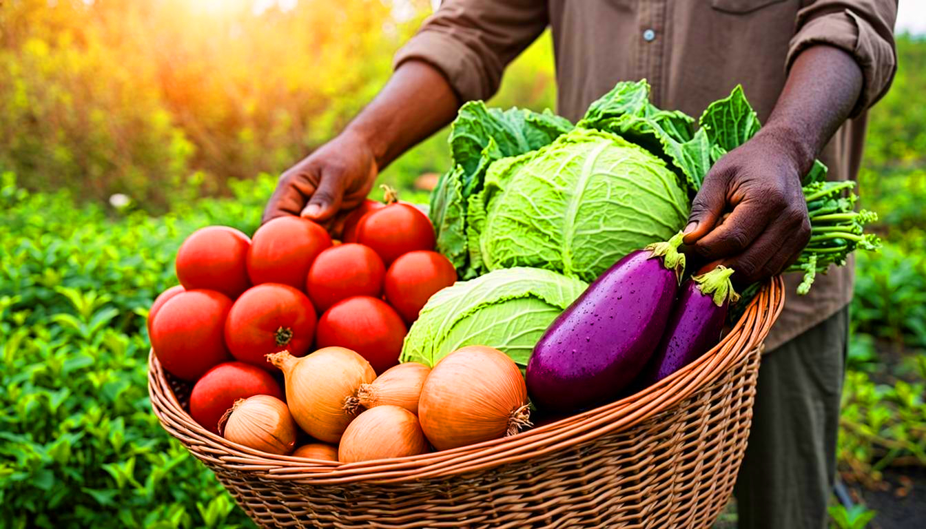 Recolte des legumes bio